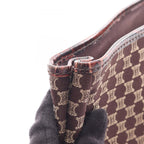 Celine Tote Macadam Dark Brown Canvas Leather — view 5