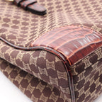 Celine Tote Macadam Dark Brown Canvas Leather — view 9