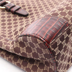 Celine Tote Macadam Dark Brown Canvas Leather — view 7