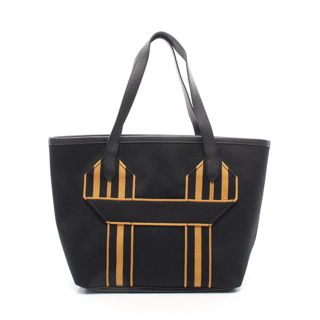 Hermes Tote Pure Sangle MM Black Canvas