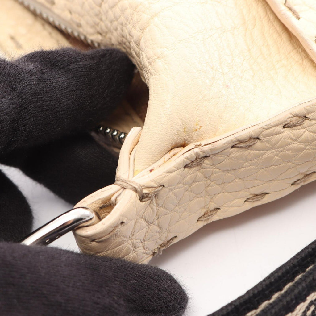 Fendi Shoulder Bag Selleria Cream Leather — view 8