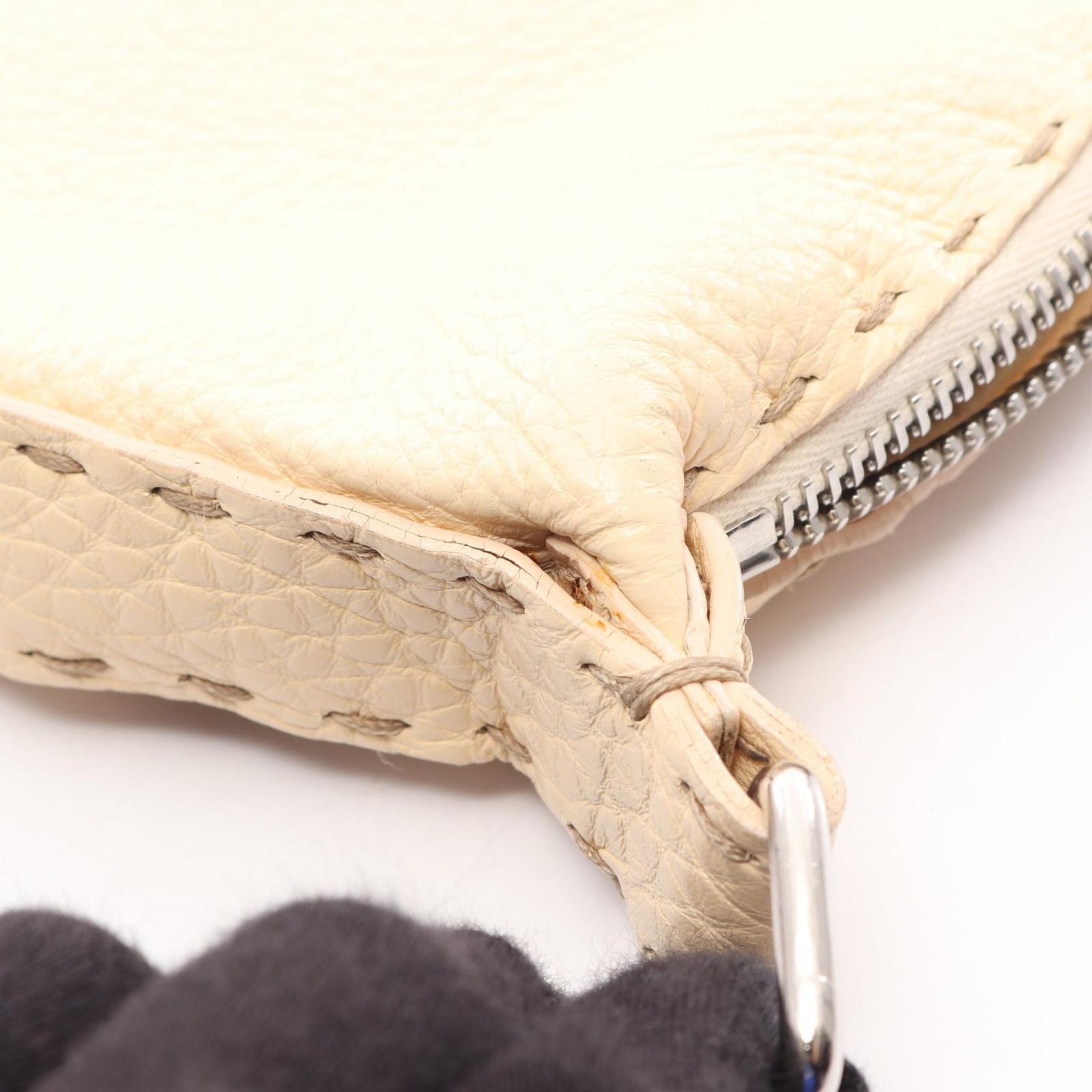 Fendi Shoulder Bag Selleria Cream Leather — view 9