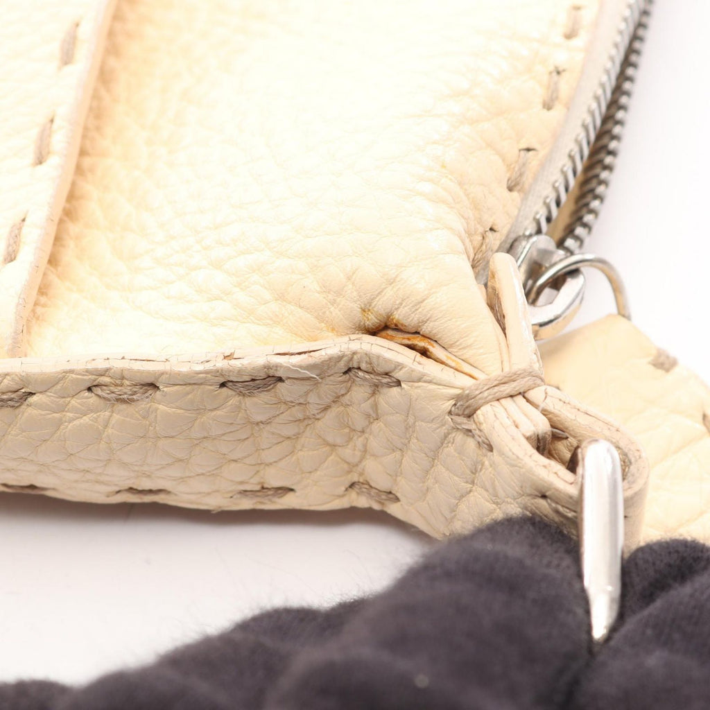Fendi Shoulder Bag Selleria Cream Leather — view 7