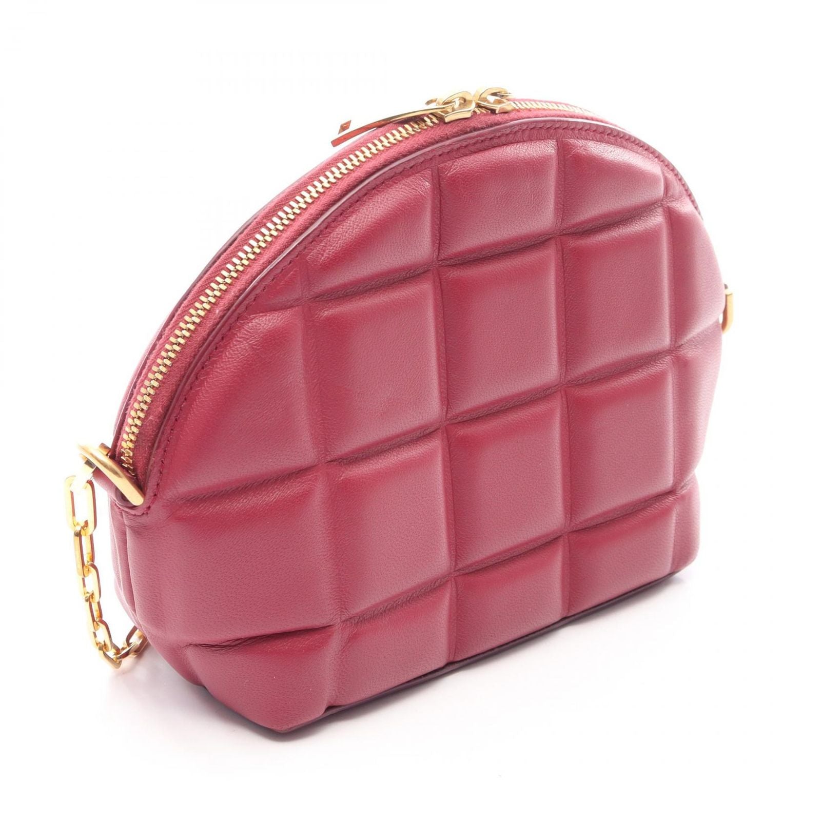 Bottega Veneta Shoulder Bag Padded Half Moon Winered Leather Chain — view 2