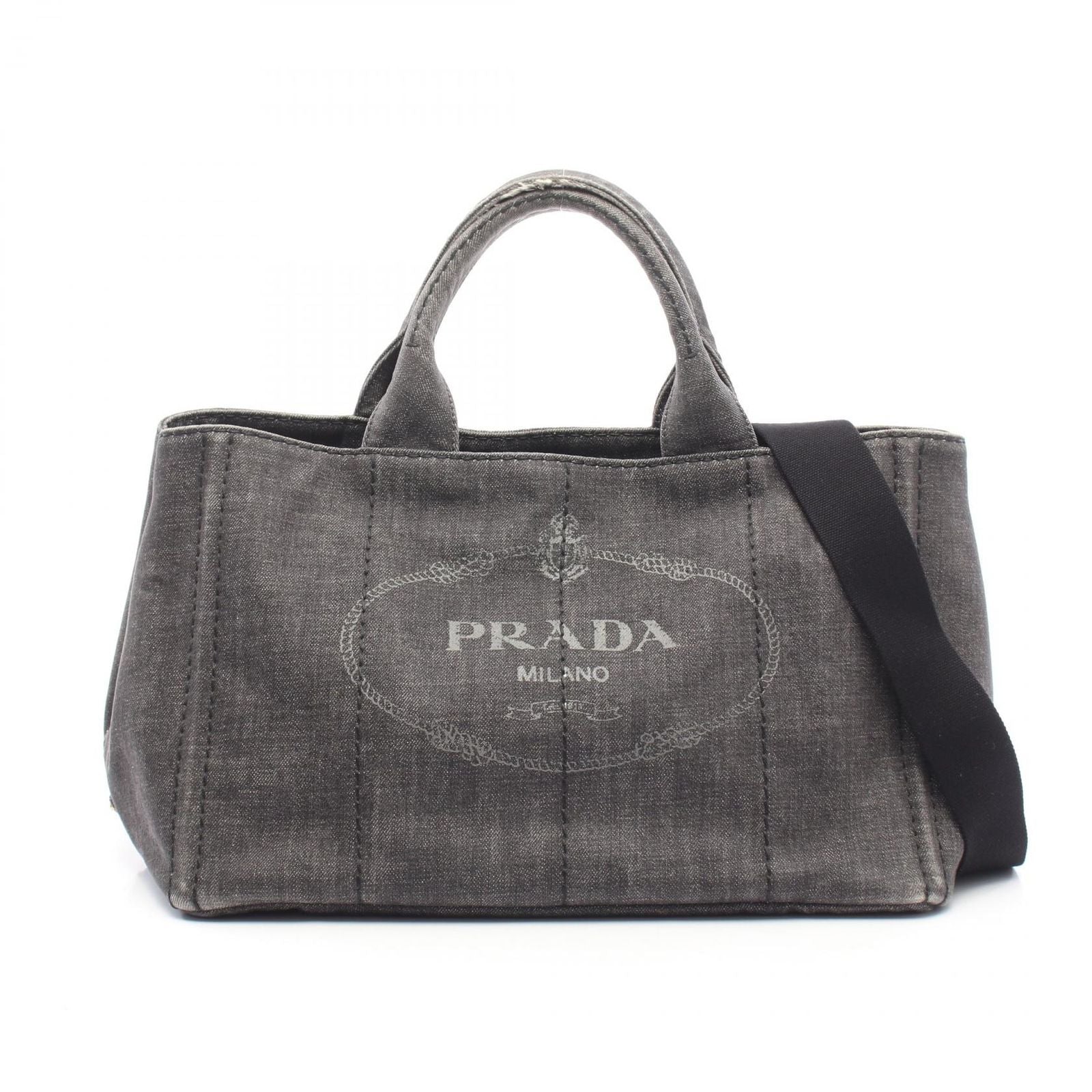 Prada Tote Canapa Denim 2-Way Rack