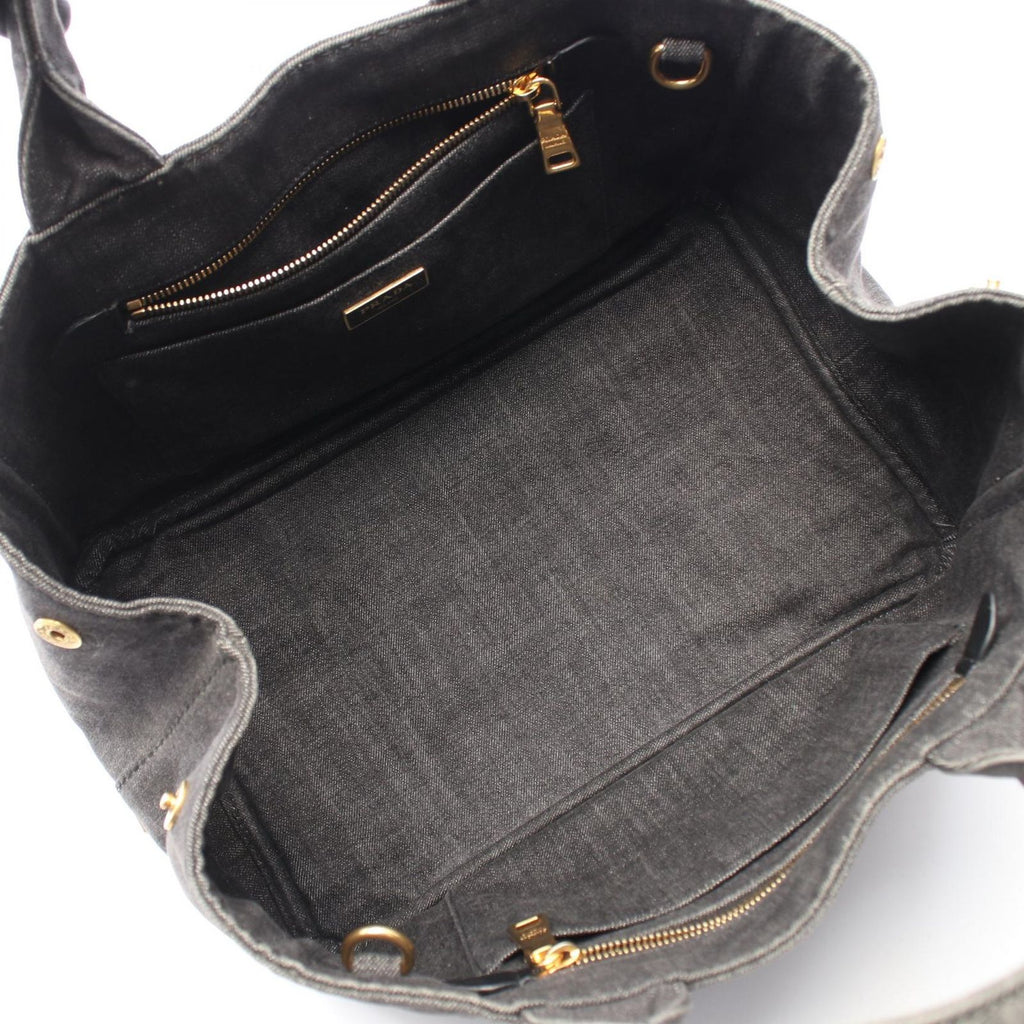Prada Tote Canapa Denim 2-Way Rack — view 3
