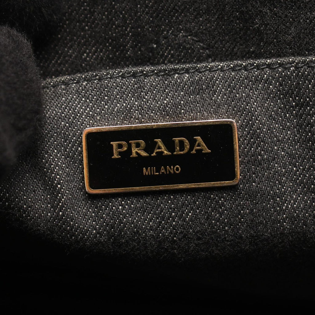 Prada Tote Canapa Denim 2-Way Rack — view 4