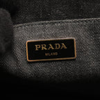 Prada Tote Canapa Denim 2-Way Rack — view 4