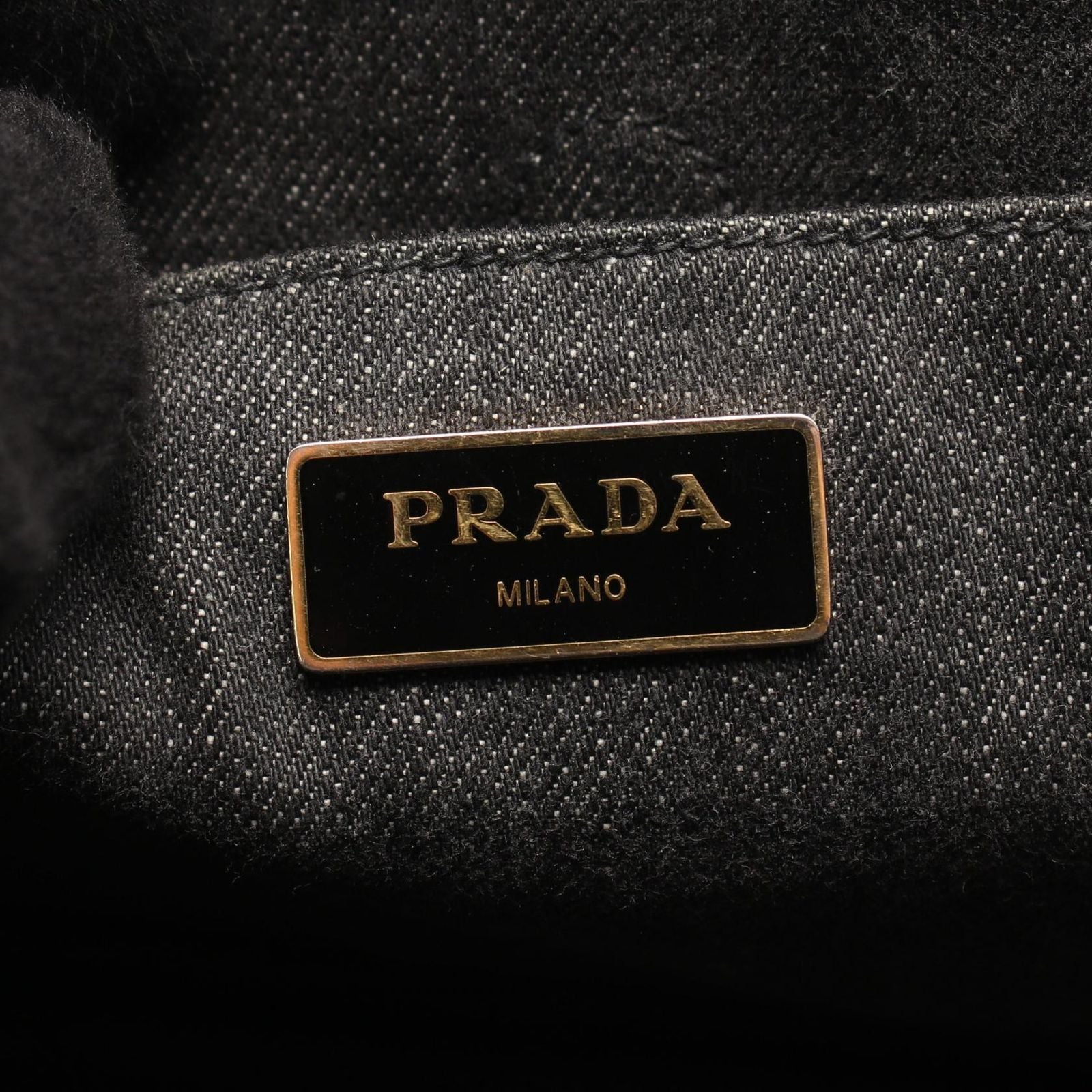 Prada Tote Canapa Denim 2-Way Rack — view 4