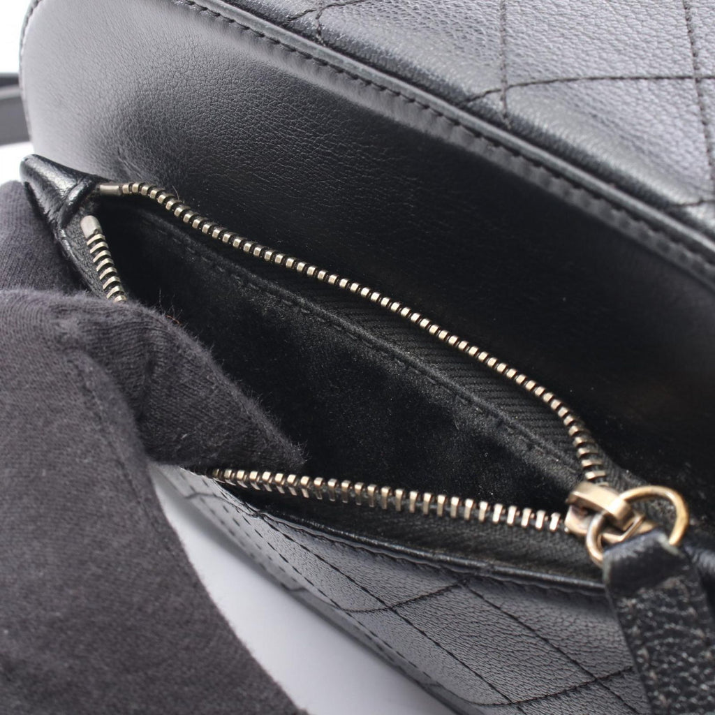 Chanel Shoulder Bag Quilted Top Handle 2-Way Black Leather Chain — view 6