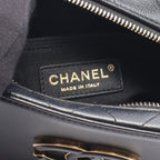Chanel Shoulder Bag Quilted Top Handle 2-Way Black Leather Chain — view 4