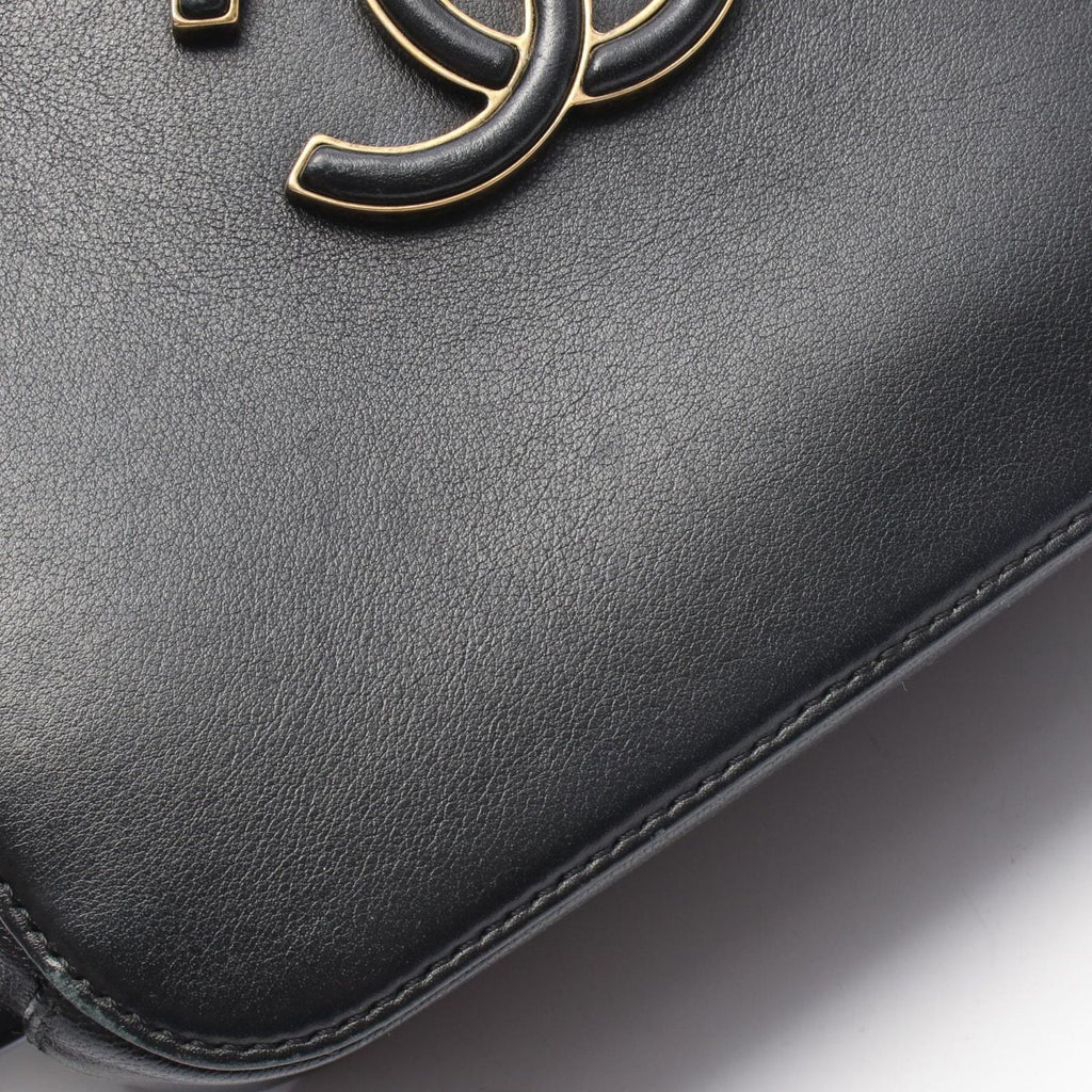 Chanel Shoulder Bag Quilted Top Handle 2-Way Black Leather Chain — view 8