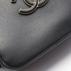 Chanel Shoulder Bag Quilted Top Handle 2-Way Black Leather Chain — view 8