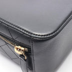 Chanel Shoulder Bag Quilted Top Handle 2-Way Black Leather Chain — view 9