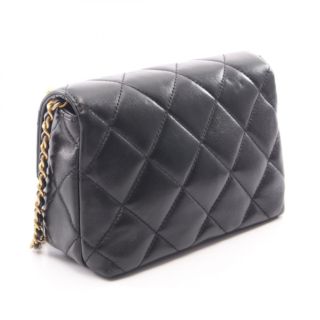 Chanel Shoulder Bag Quilted Mini Flap Black Lambskin Small Chain — view 2