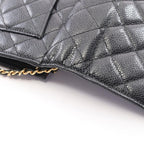 Chanel Shoulder Bag Quilted Black Calf Chain Wallet — view 6