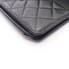 Chanel Shoulder Bag Quilted Black Calf Chain Wallet — view 7