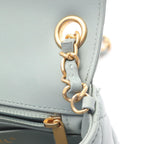 Chanel Shoulder Bag Mini Quilted Blue Gray Lambskin Chain — view 6