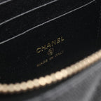 Chanel Shoulder Bag Quilted Vanity Black Calf Chain — view 4