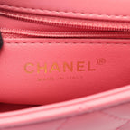Chanel Shoulder Bag Quilted Small Top Handle 2-Way Pink Lambskin Mini Chain — view 4