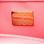 Chanel Shoulder Bag Quilted Small Top Handle 2-Way Pink Lambskin Mini Chain — view 5