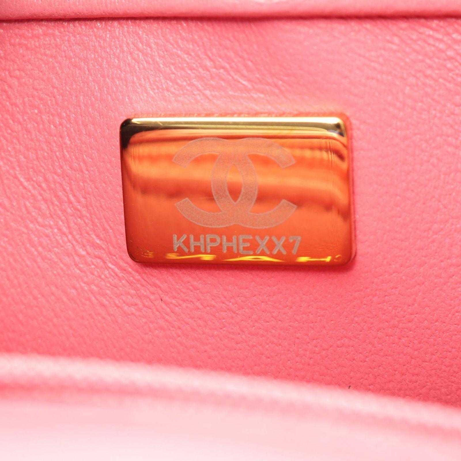 Chanel Shoulder Bag Quilted Small Top Handle 2-Way Pink Lambskin Mini Chain — view 5