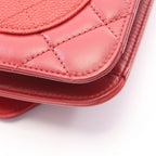 Chanel Shoulder Bag Quilted 2-Way Red Leather Caviar Trichomaterial Small Chain — view 8