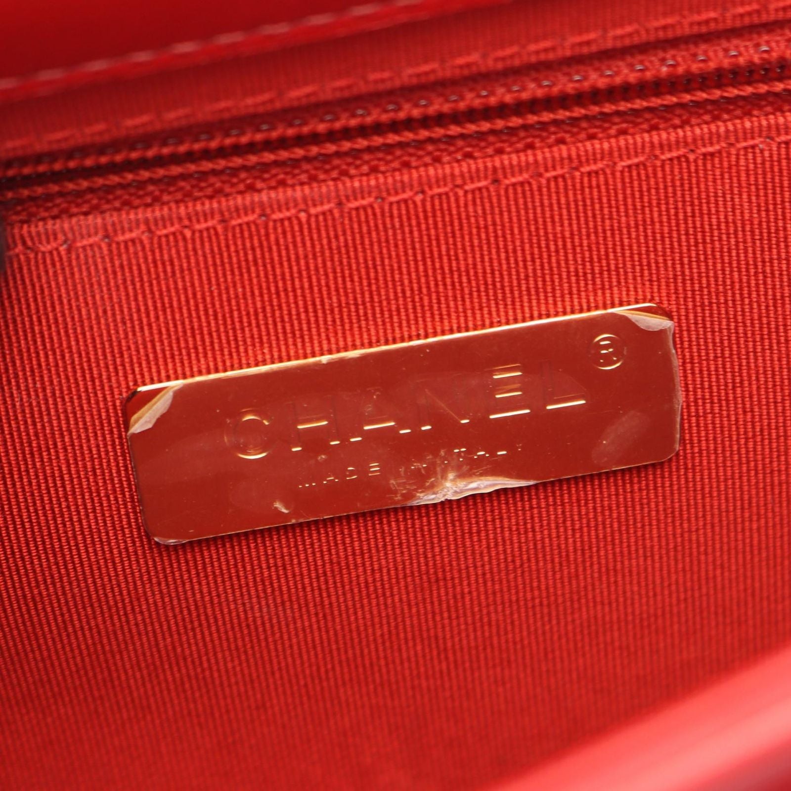 Chanel Shoulder Bag Quilted 2-Way Red Leather Caviar Trichomaterial Small Chain — view 4