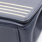 Chanel Shoulder Bag CC Logo Navy Gold Caviar Leather Chain — view 8