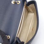 Chanel Shoulder Bag CC Logo Navy Gold Caviar Leather Chain — view 3
