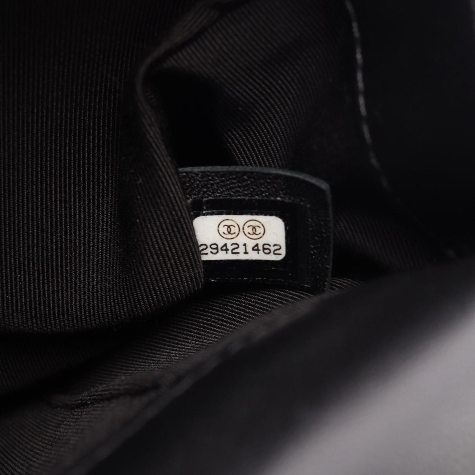 Chanel Shoulder Bag Quilted Chain Around Pearl Black Lambskin — view 5