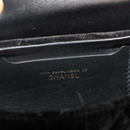 Chanel Quilted 2-Way Hand Chain Shoulder Bag Velvet Leather Black Velour — view 7