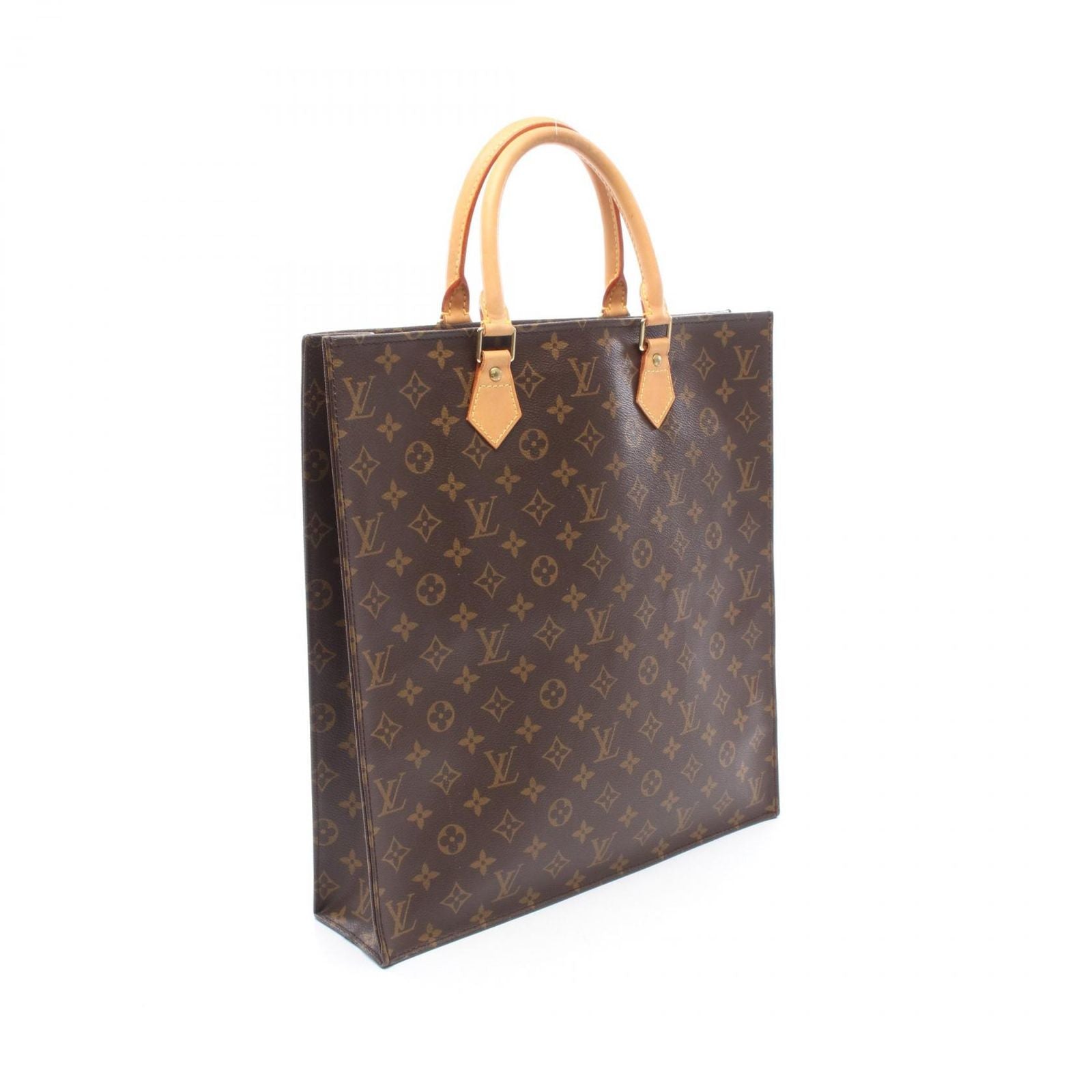 Louis Vuitton Tote Sac Plat Monogram Canvas Leather Sac — view 2