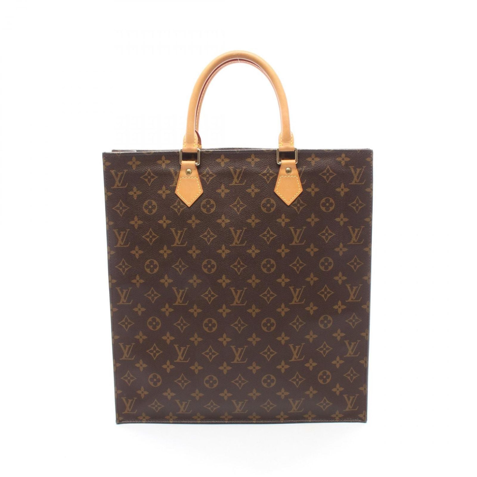 Louis Vuitton Tote Sac Plat Monogram Canvas Leather Sac