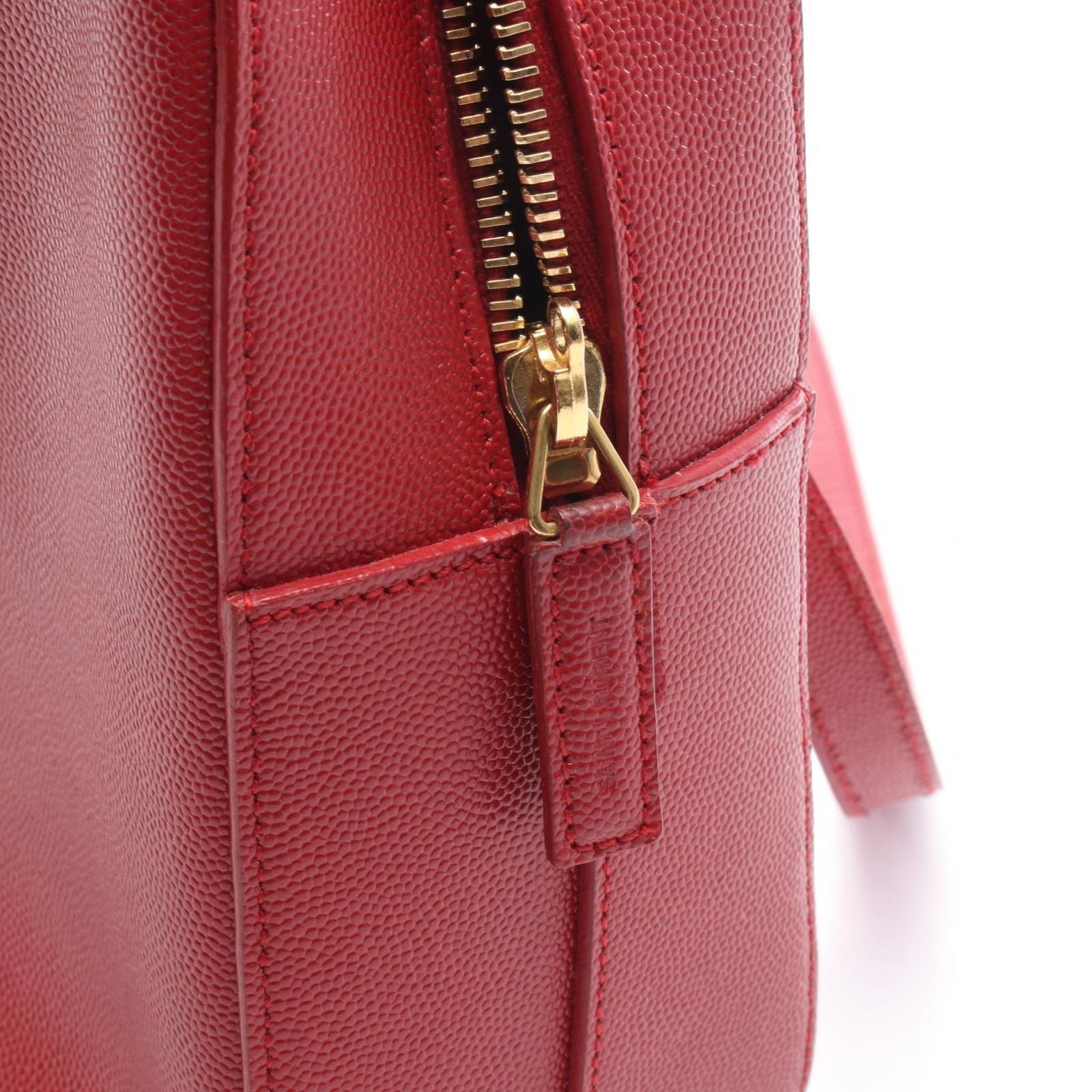 Saint Laurent Paris Handbag Museum 2-Way Red Leather Hand — view 9