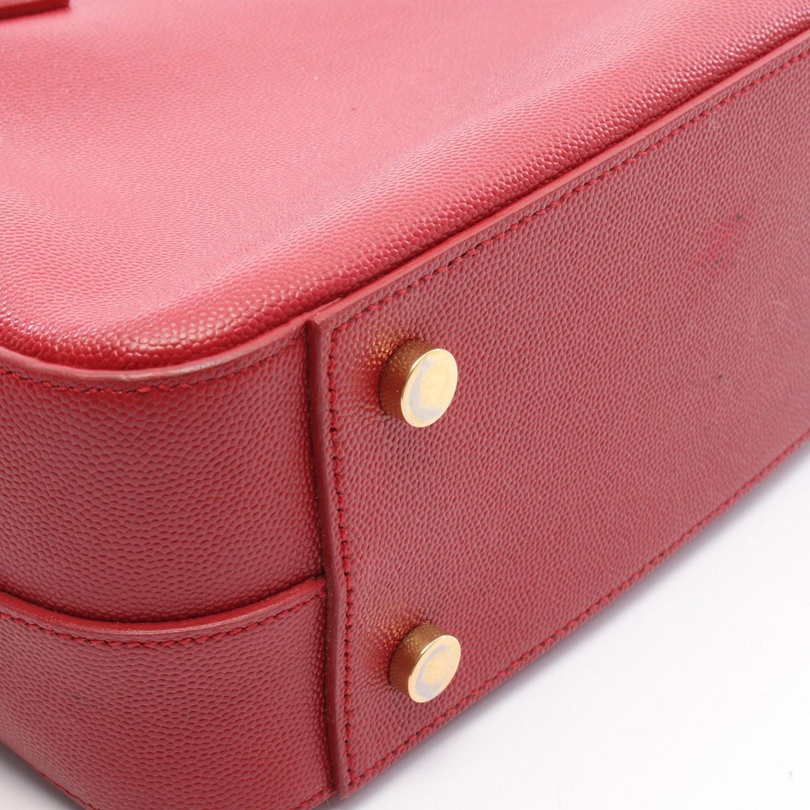 Saint Laurent Paris Handbag Museum 2-Way Red Leather Hand — view 6