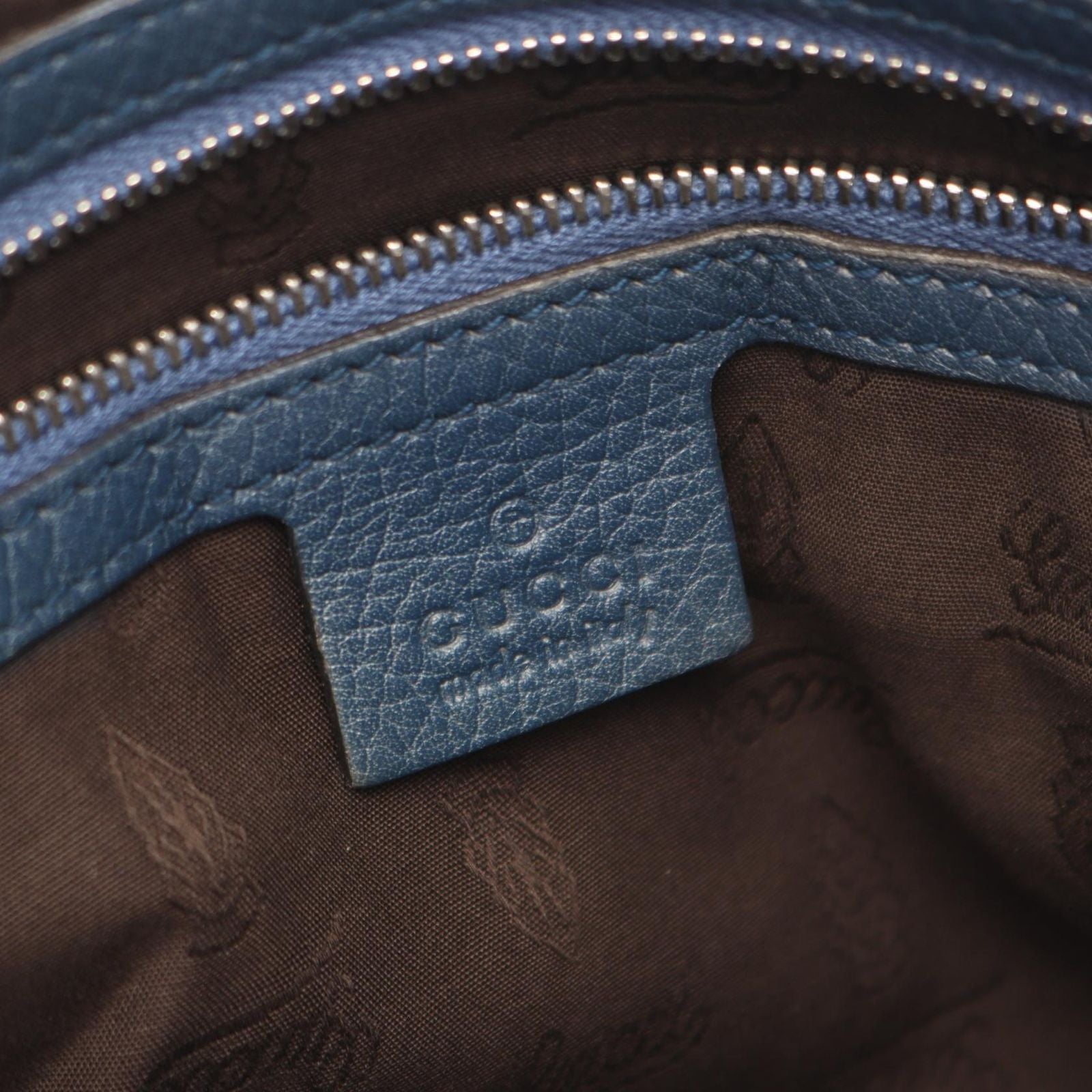Gucci Tote Bamboo GG Canvas Beige Blue — view 4