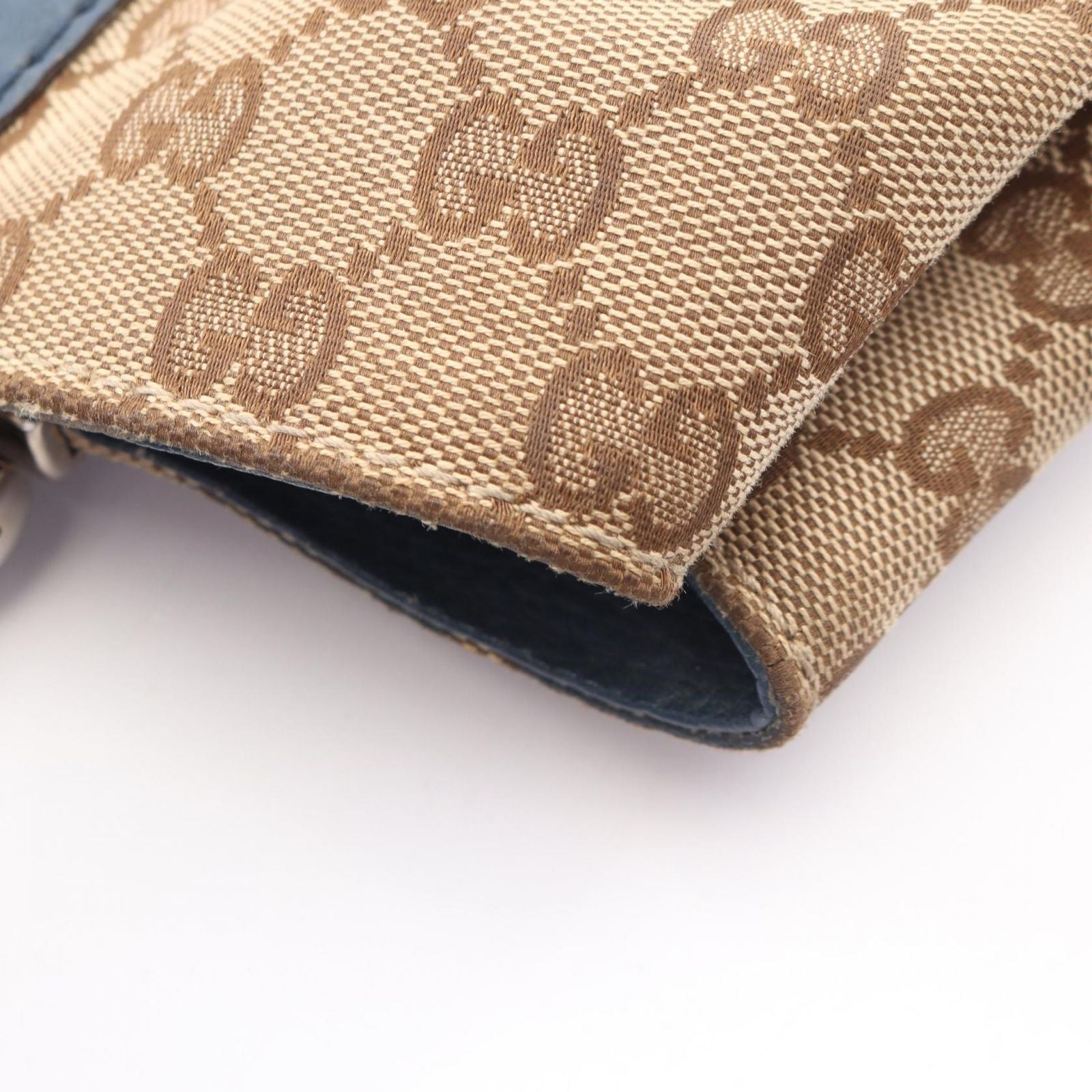 Gucci Tote Bamboo GG Canvas Beige Blue — view 7