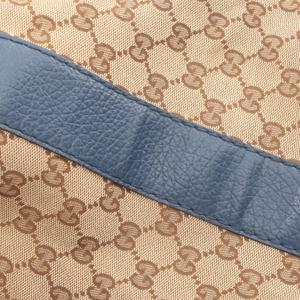 Gucci Tote Bamboo GG Canvas Beige Blue — view 8
