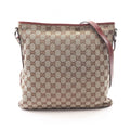 Gucci Shoulder Bag GG Canvas Beige Bordeaux