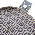 Fendi Shoulder Bag Mamma Bucket Zucchino Navy Gray Canvas Leather — view 7