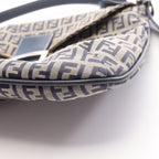 Fendi Shoulder Bag Mamma Bucket Zucchino Navy Gray Canvas Leather — view 9
