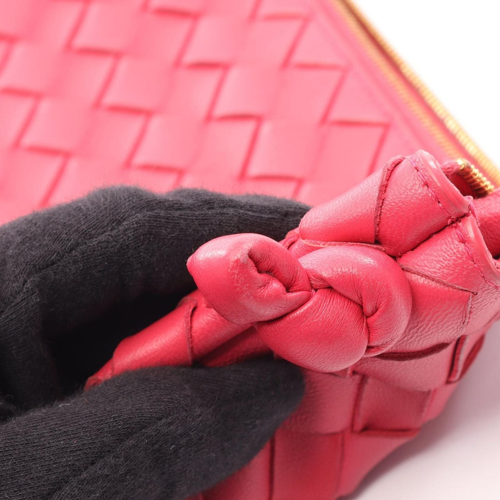 Bottega Veneta Handbag Intrecciato Small Turn Pouch Pink Leather — view 8