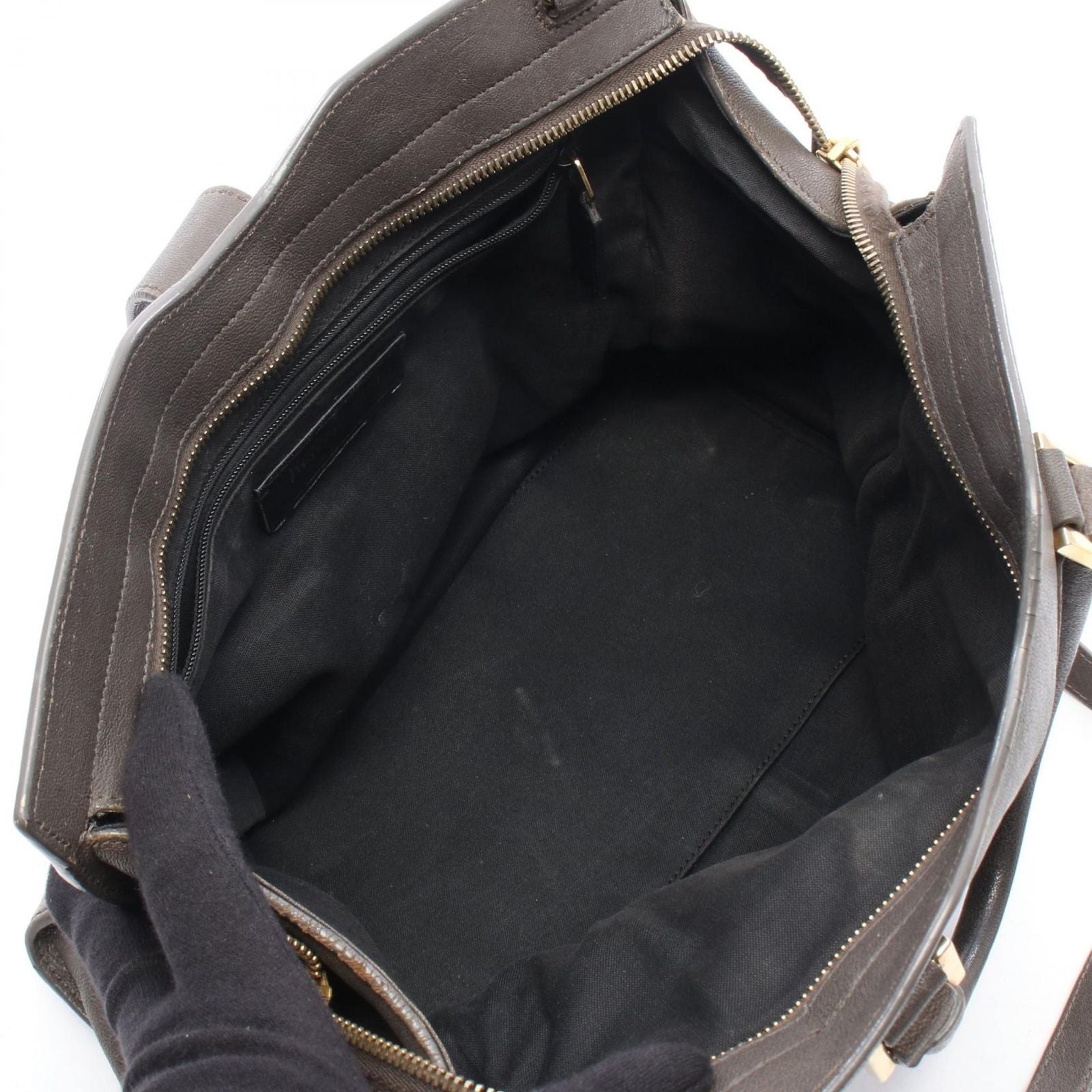 Saint Laurent Handbag Petit Cabas Line 2-Way Gray Leather Hand — view 3