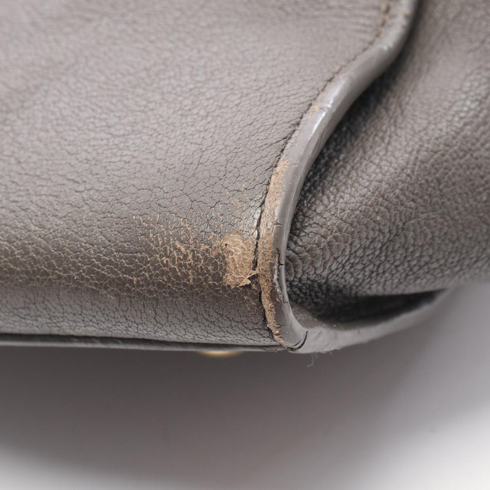 Saint Laurent Handbag Petit Cabas Line 2-Way Gray Leather Hand — view 8