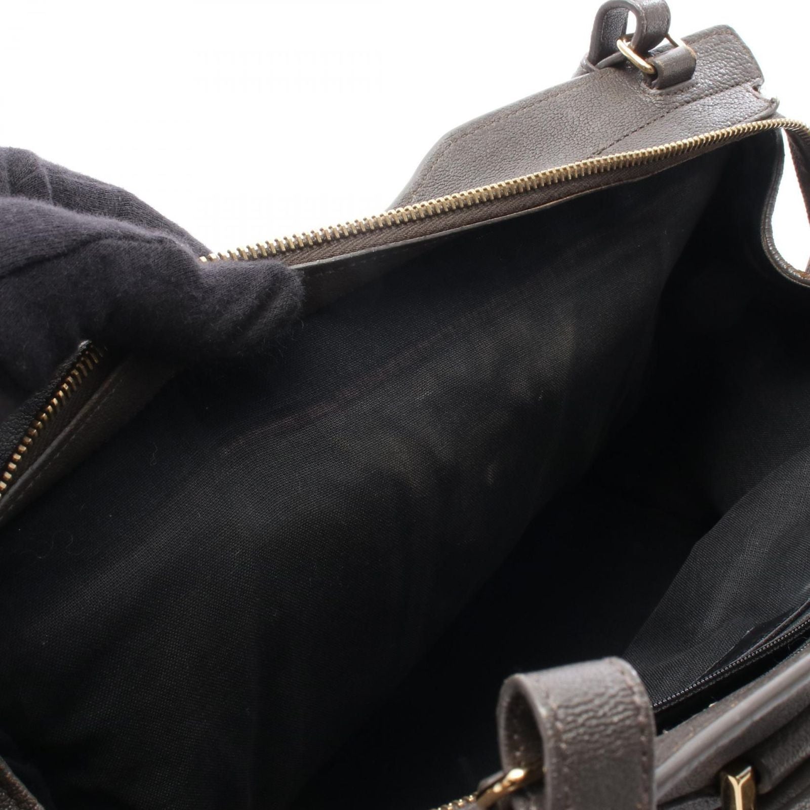 Saint Laurent Handbag Petit Cabas Line 2-Way Gray Leather Hand — view 5