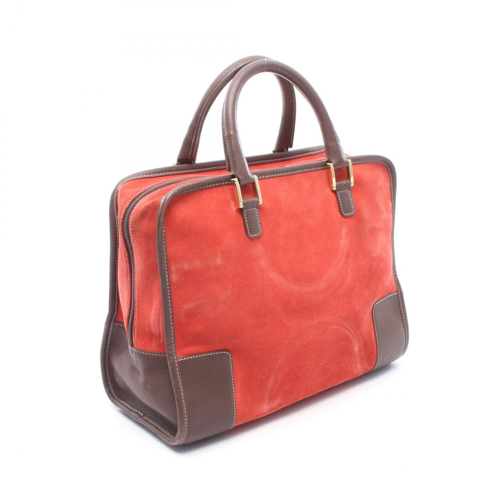 Loewe Handbag Amazona 32 Red Brown Suede Leather Hand — view 2