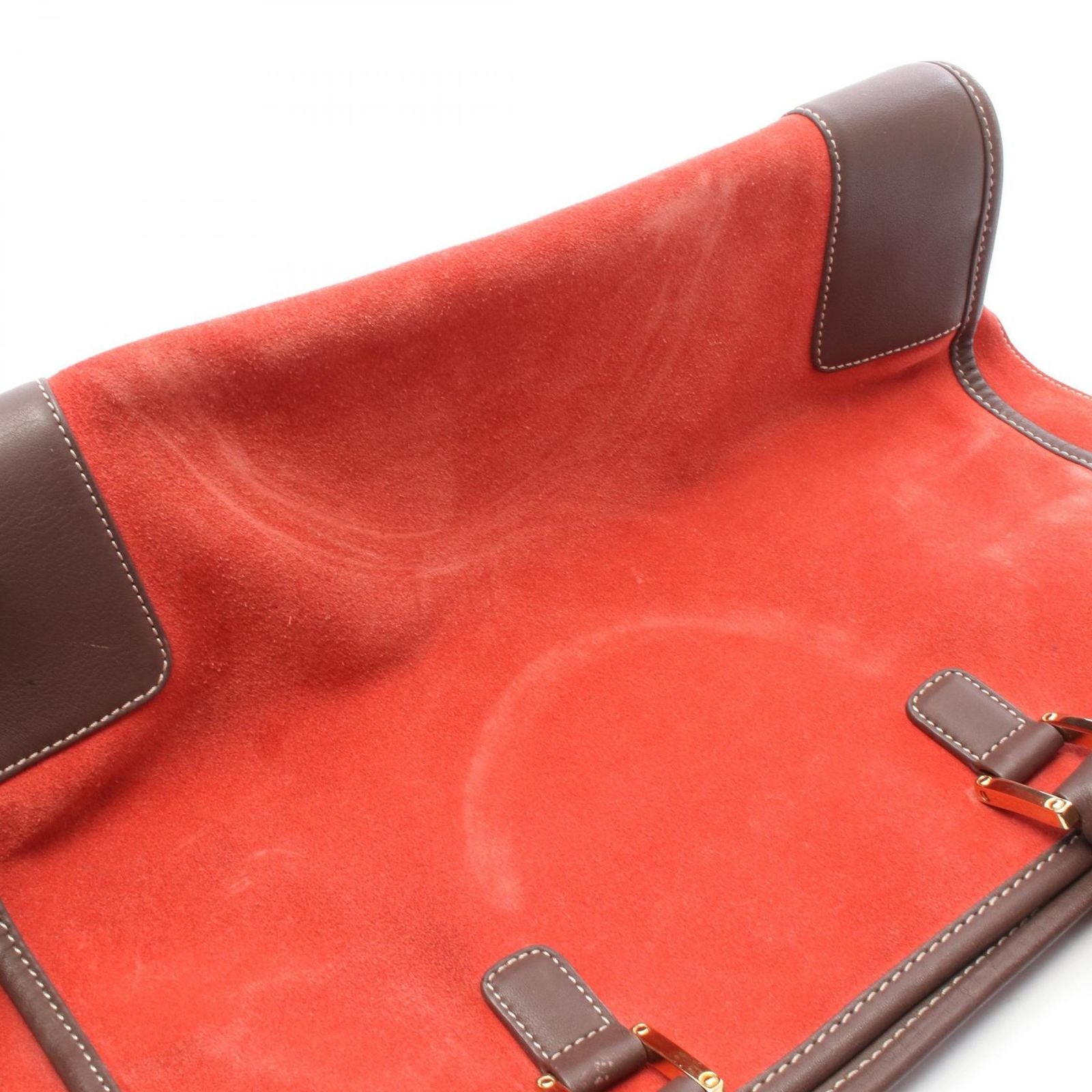 Loewe Handbag Amazona 32 Red Brown Suede Leather Hand — view 6