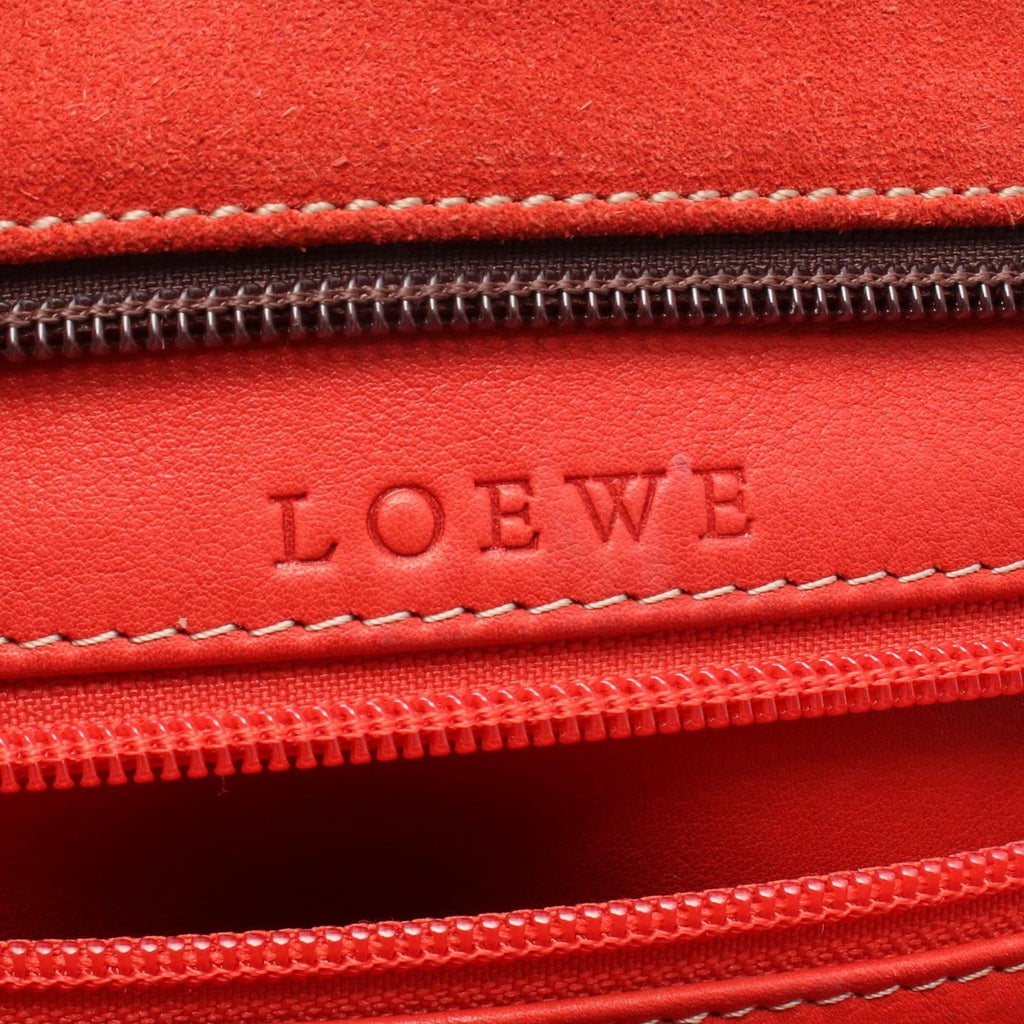 Loewe Handbag Amazona 32 Red Brown Suede Leather Hand — view 4