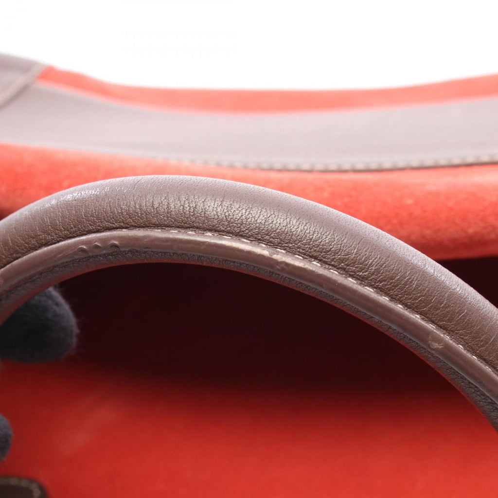 Loewe Handbag Amazona 32 Red Brown Suede Leather Hand — view 8